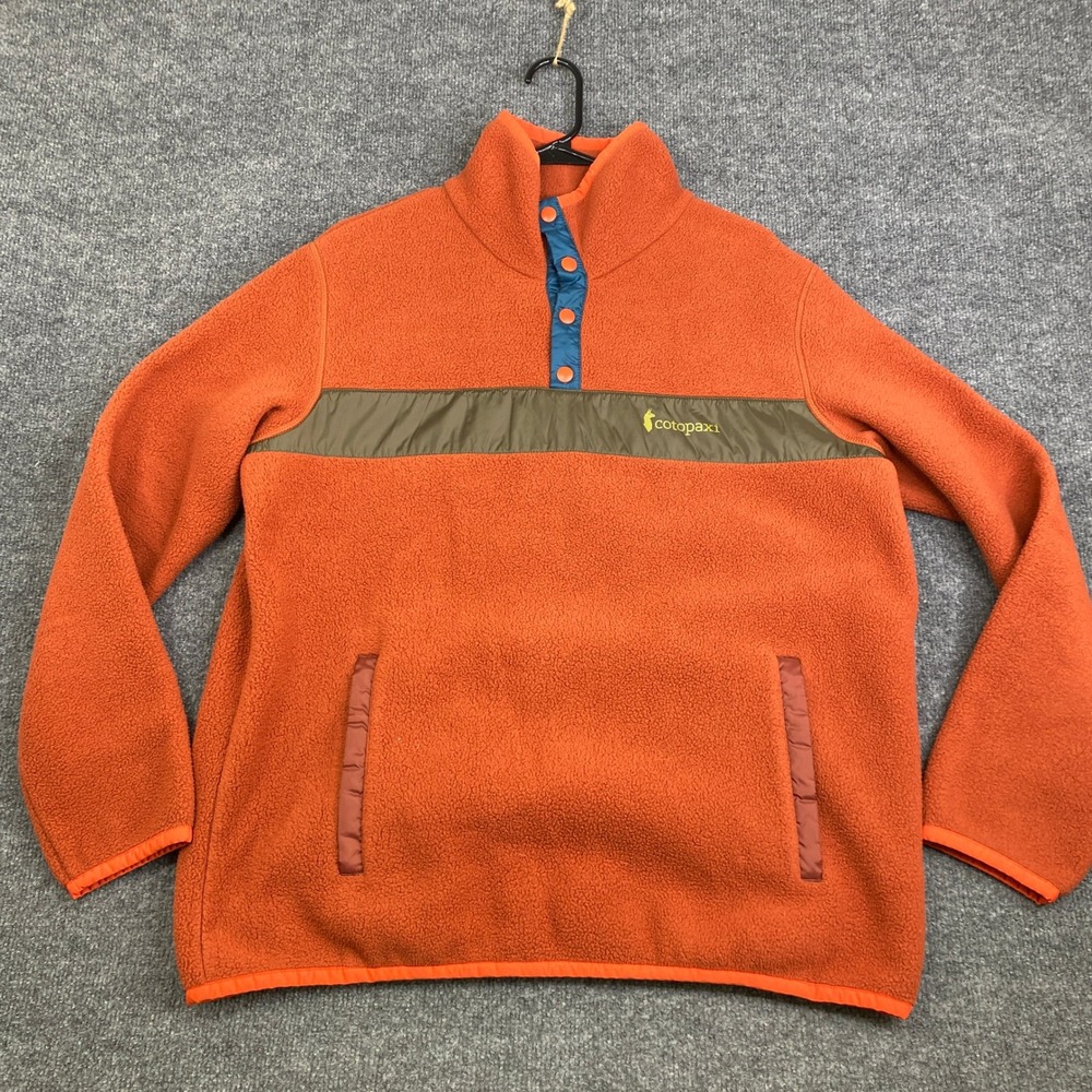Cotopaxi Teca Fleece Pullover Mens Large Orange Snap Neck Jacket